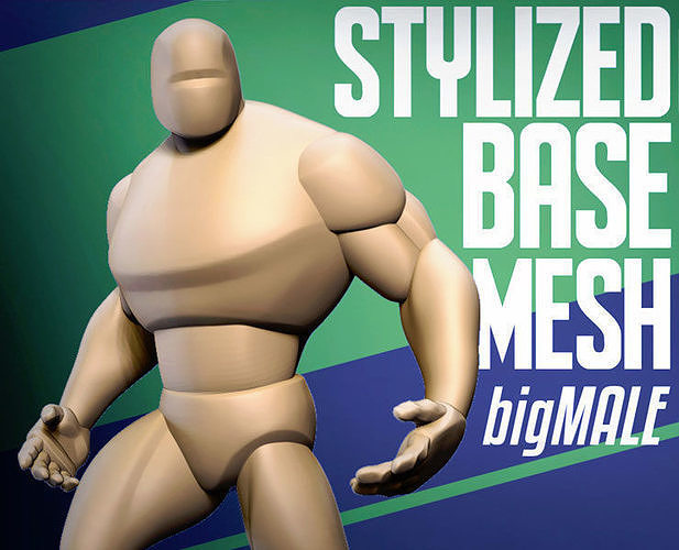 Stylized Basemesh Big Male 3D model