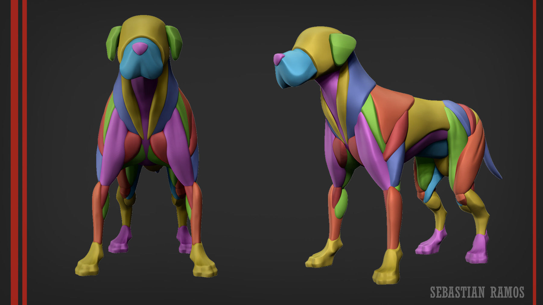 Stylized Basemesh Dog 3D model_1