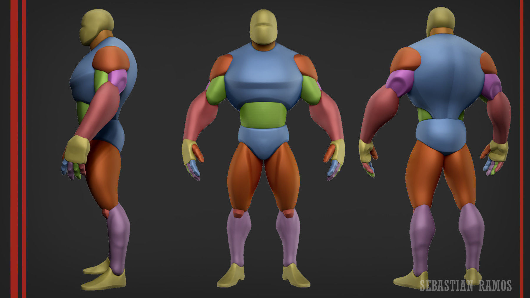 Stylized Basemesh Pack of 3 3D model_3