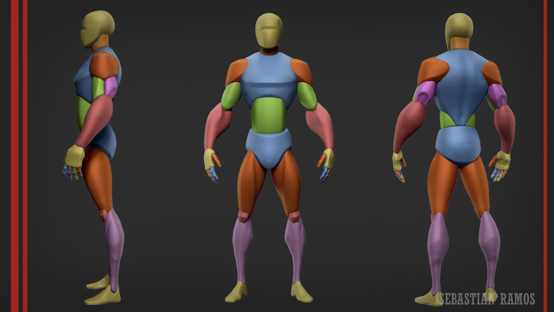 Stylized Basemesh Pack of 3 3D model_2