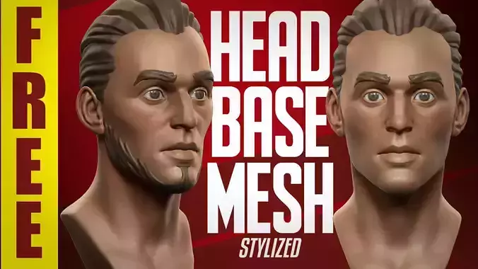 Stylized Basemesh Head Free 3D model