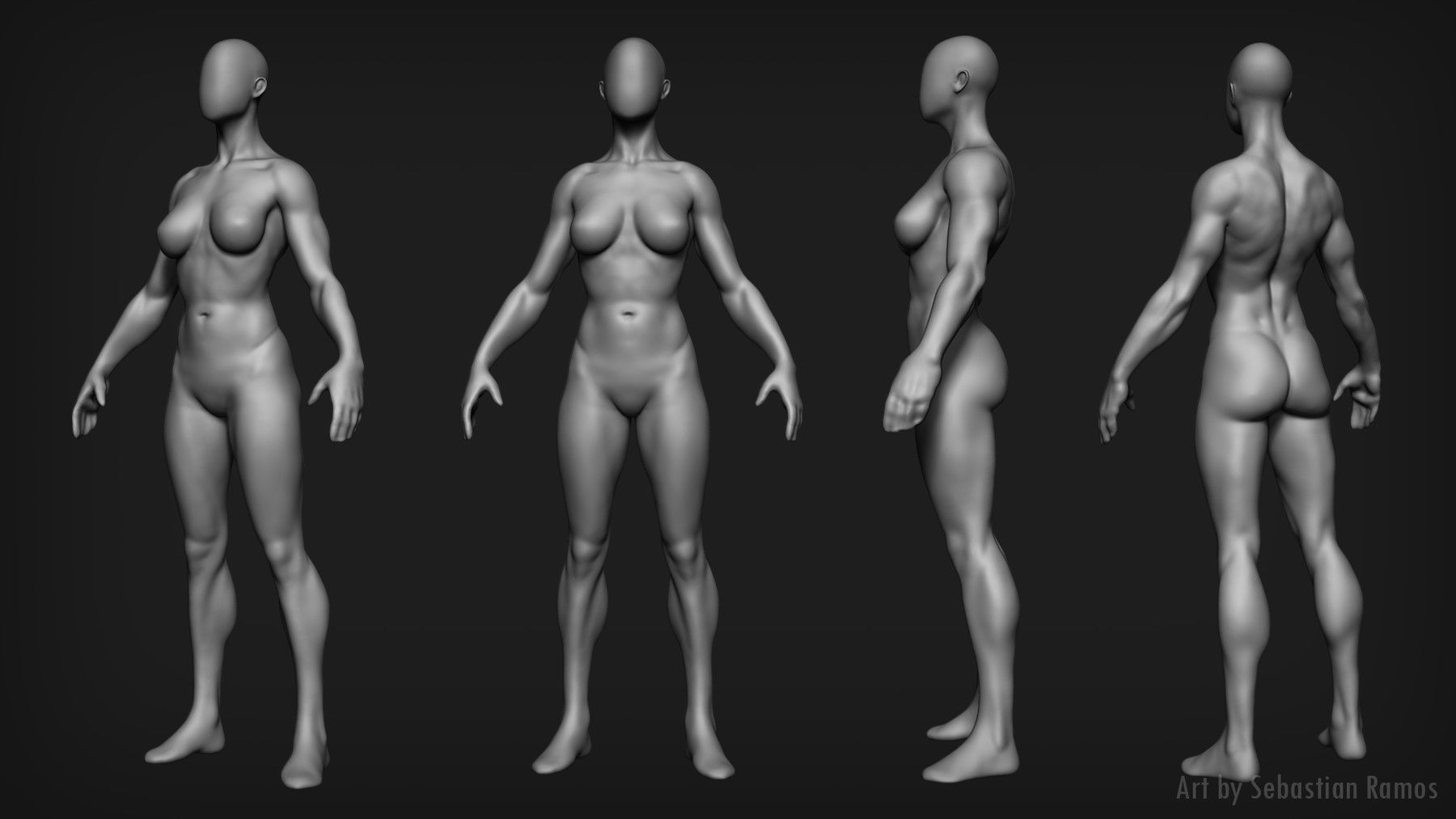Basemesh Female 3D model_1