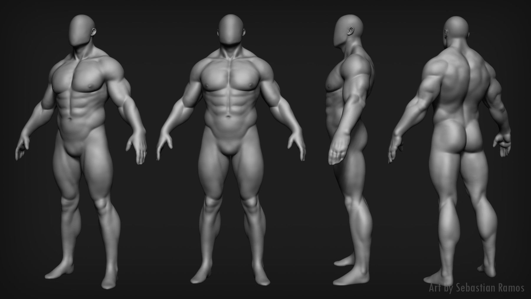 Basemesh Big Male 3D model_1