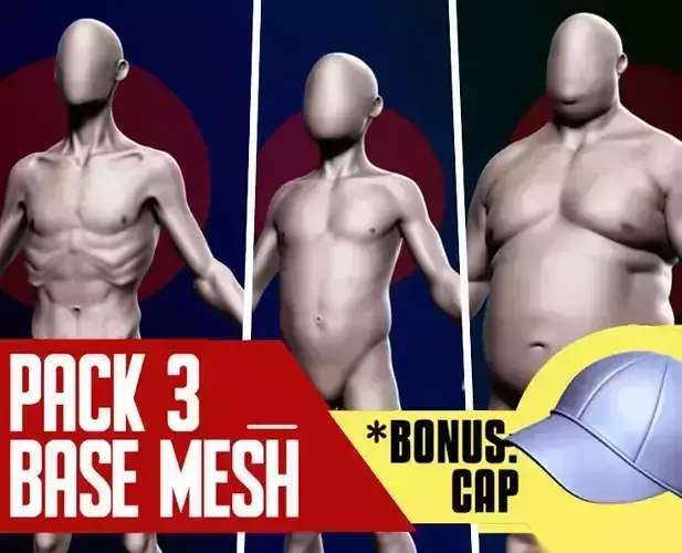 Basemesh Pack of 3 3D model