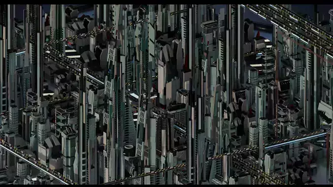 Futuristic-Roads-Cars and City 04 3D Model Collection
