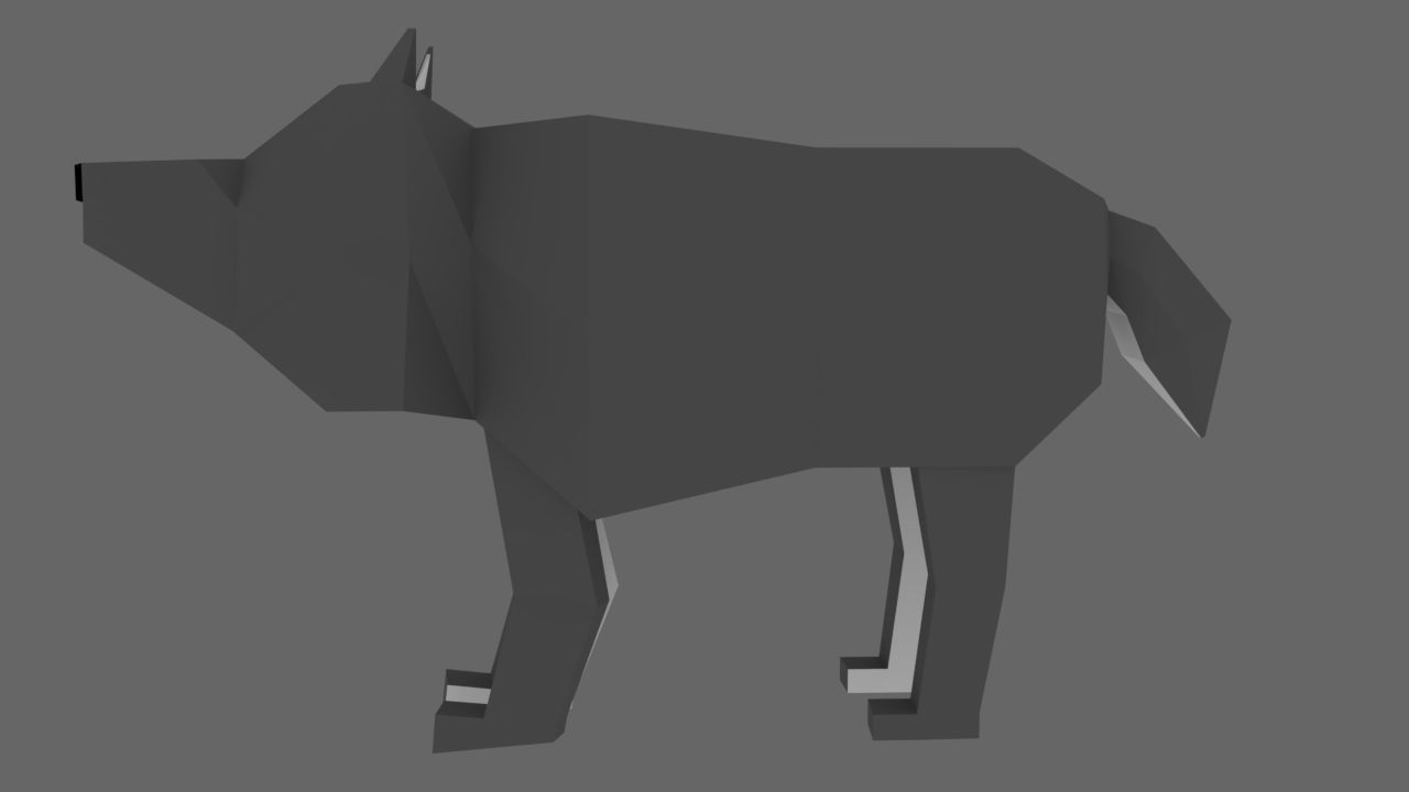 Low Poly Wolf Rig Low-poly 3D model_3