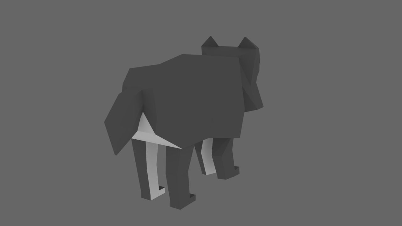 Low Poly Wolf Rig Low-poly 3D model_1