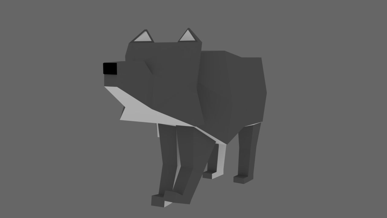 Low Poly Wolf Rig Low-poly 3D model_2