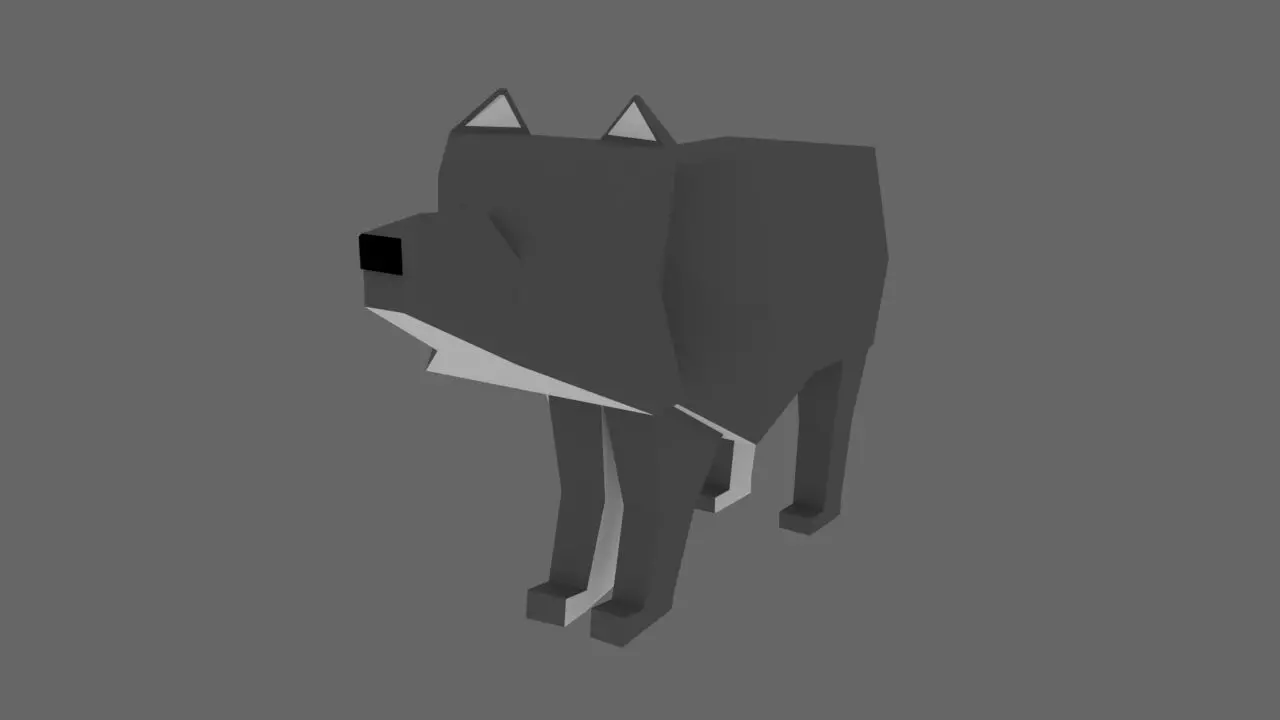 Low Poly Wolf Rig Low-poly 3D model_0