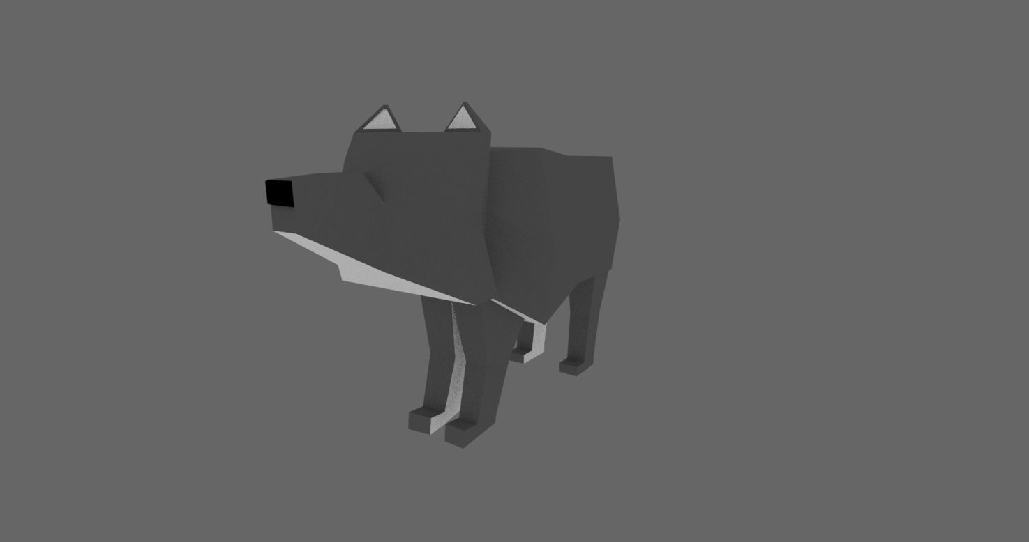 Low Poly Wolf Rig Low-poly 3D model_5