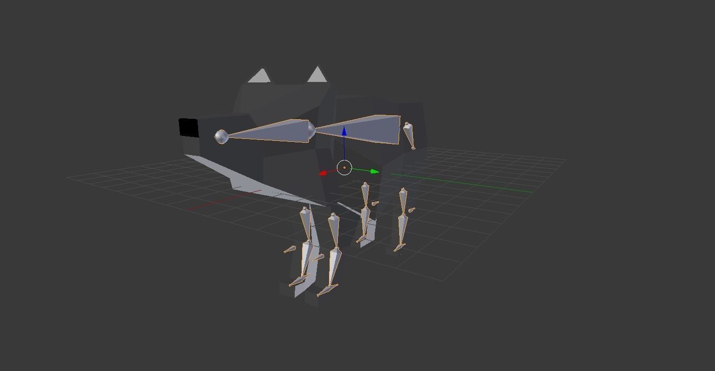 Low Poly Wolf Rig Low-poly 3D model_4