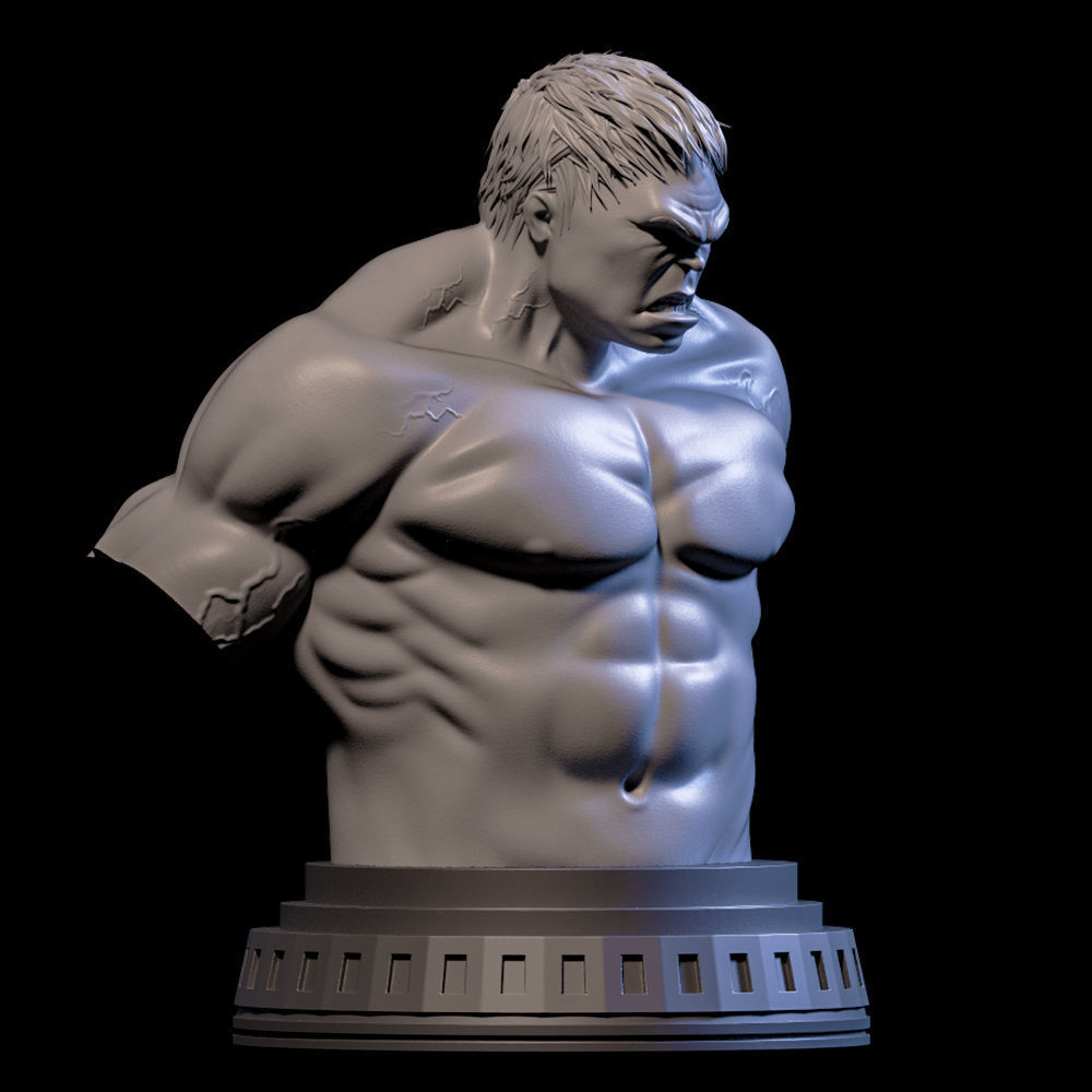 BUST HULK Fanart - Statue 3D print model_3