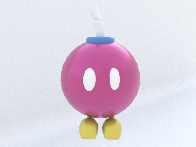 bomb omb super mario- pink 3D print model_1
