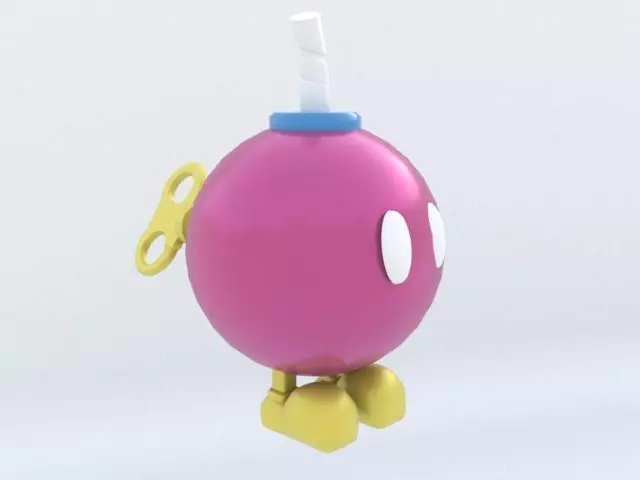 bomb omb super mario- pink 3D print model_0