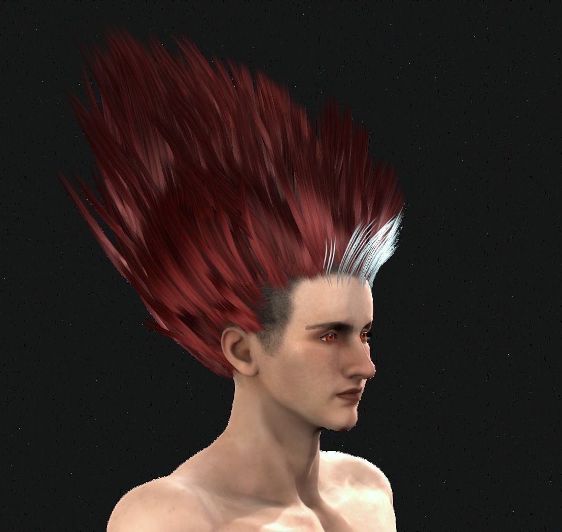 NeZha Hairstyles Low-poly 3D model_4