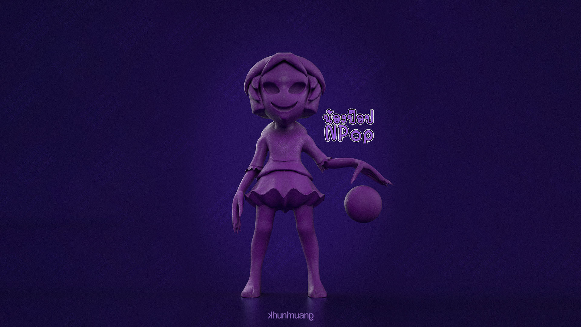 Ghost character The original is an ogre Low-poly 3D model_1