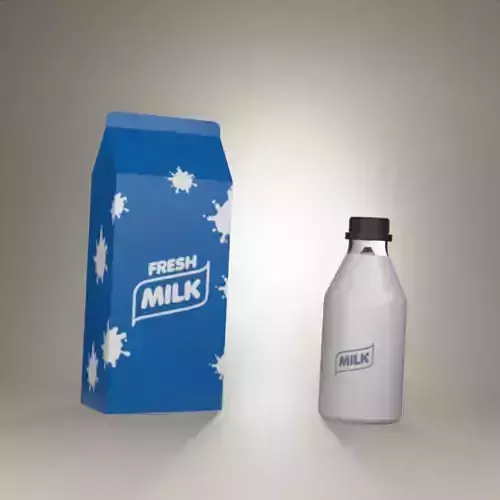 Bottle and Carton Milk with Texture