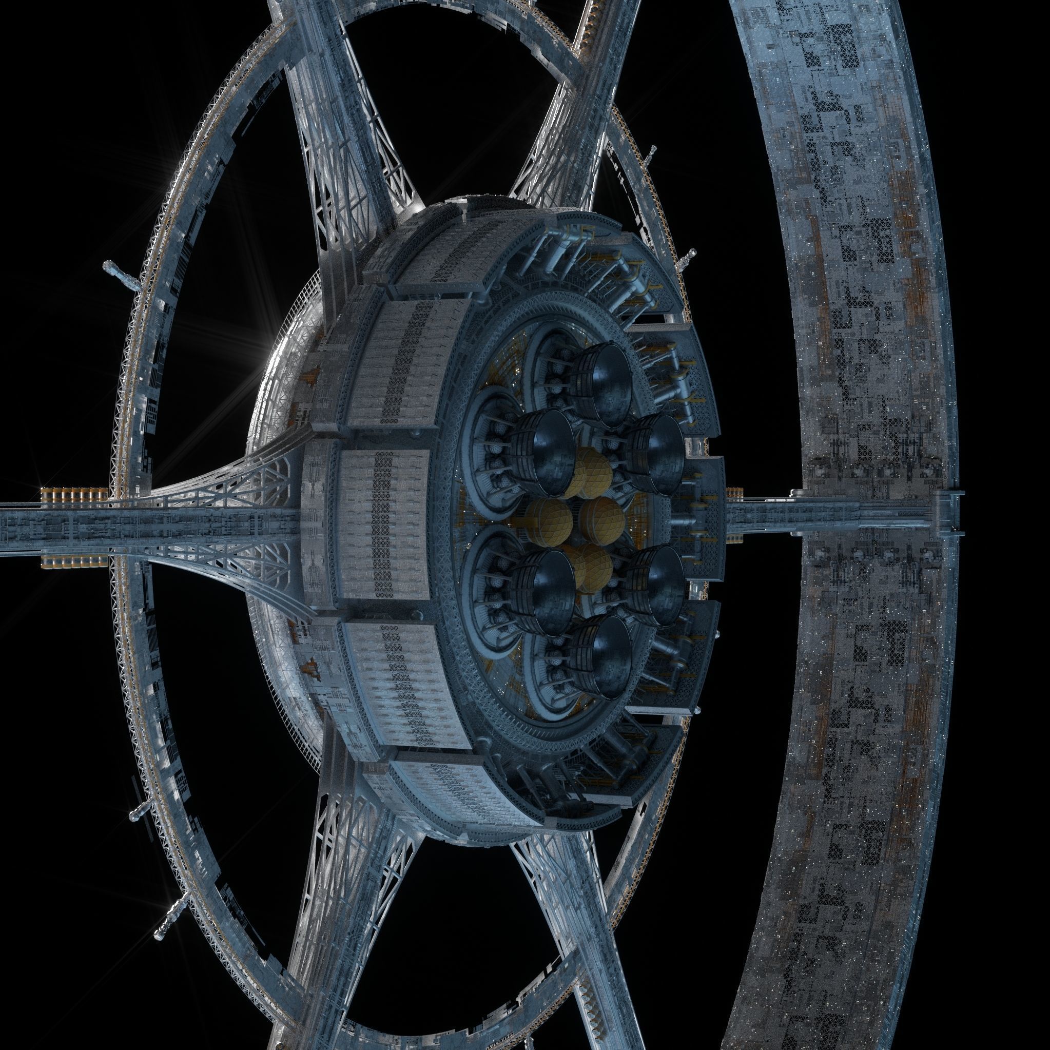 High Detail Orbital Centrifuge Station - C4D Octane 3D model_3