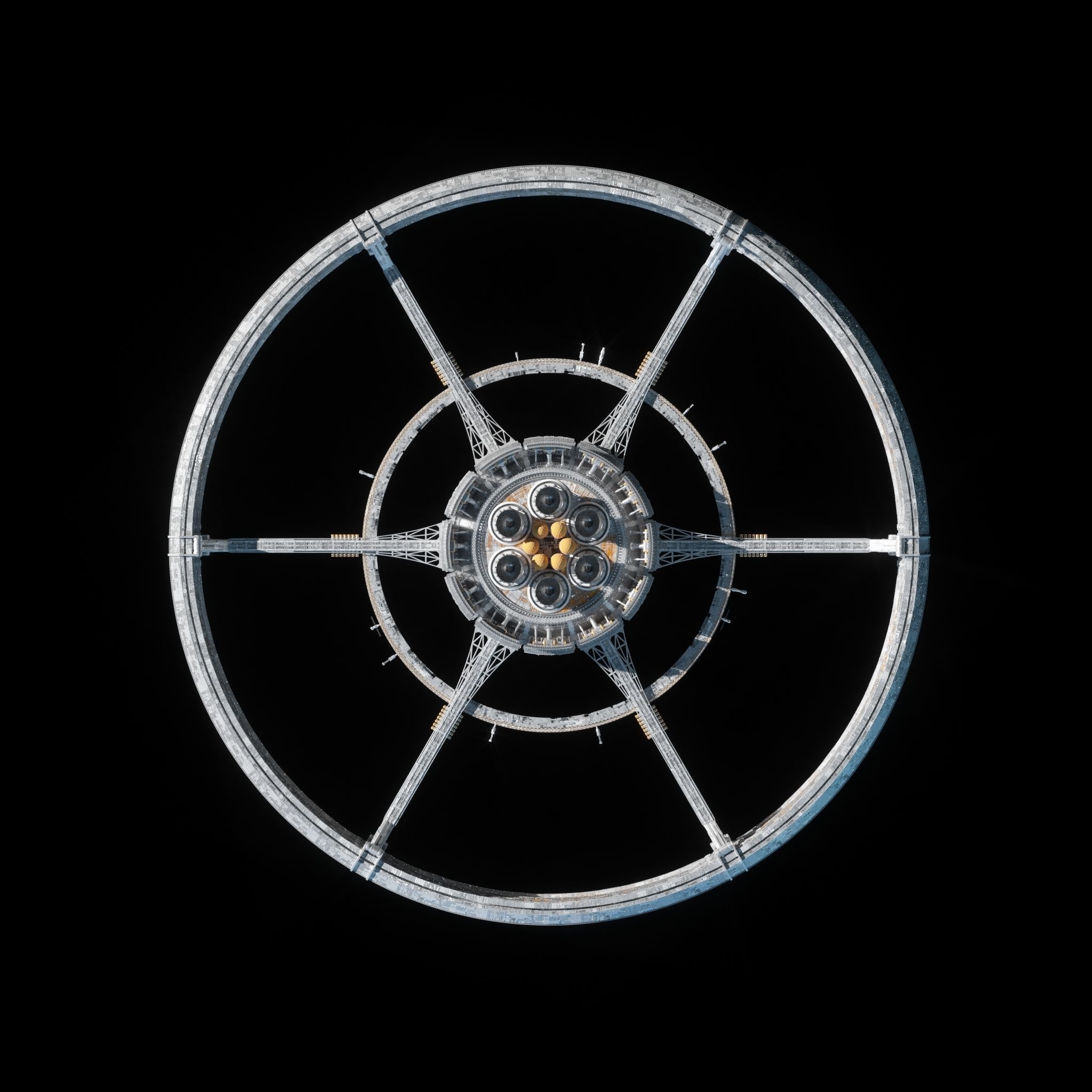 High Detail Orbital Centrifuge Station - C4D Octane 3D model_8