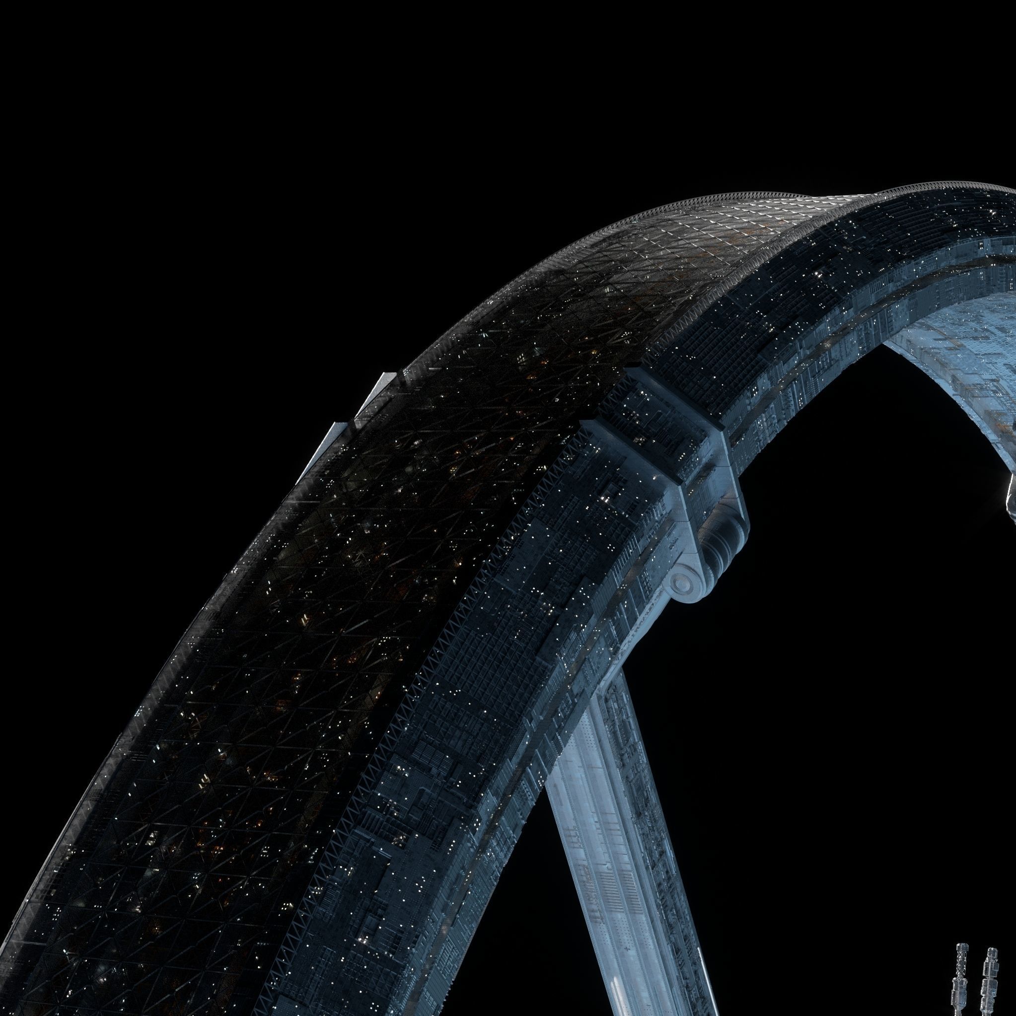 High Detail Orbital Centrifuge Station - C4D Octane 3D model_4