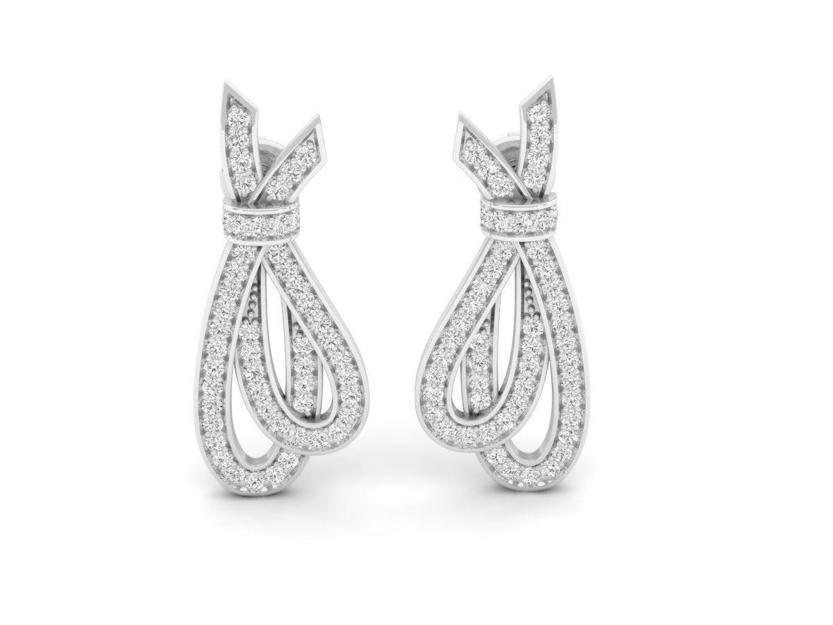 Diamond earrings for woman 3D print model_5