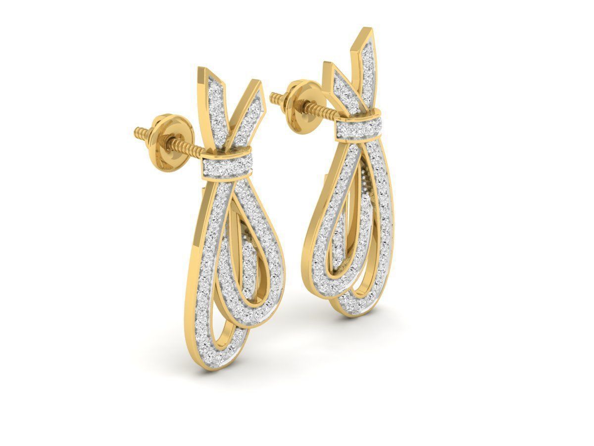 Diamond earrings for woman 3D print model_1