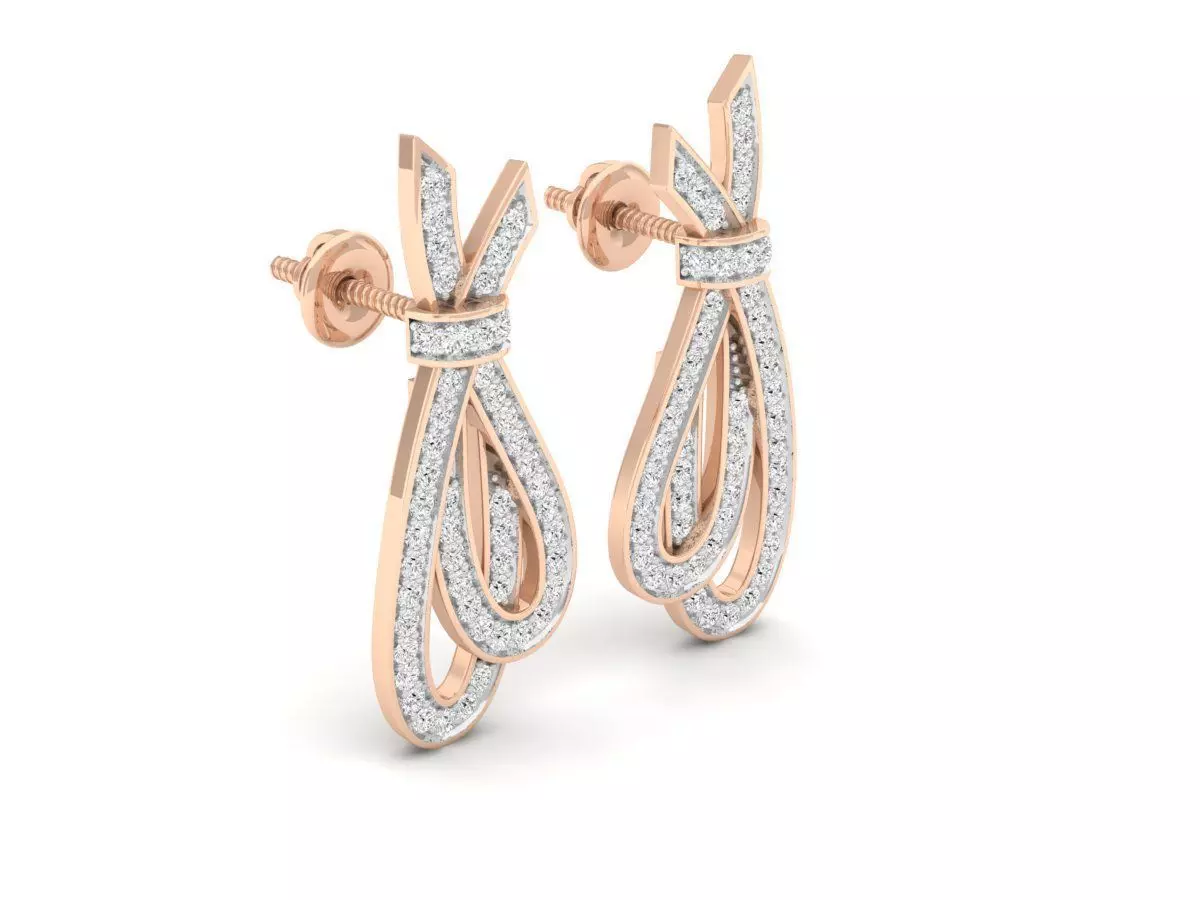 Diamond earrings for woman 3D print model_0