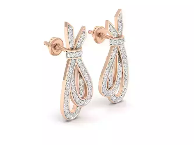 Diamond earrings for woman 3D print model