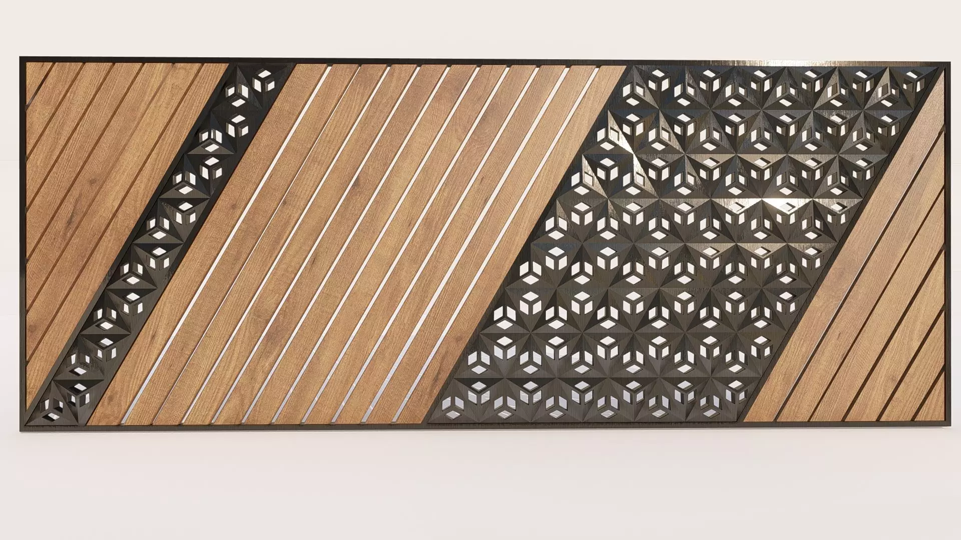 Panel wood and metal grate Free 3D model