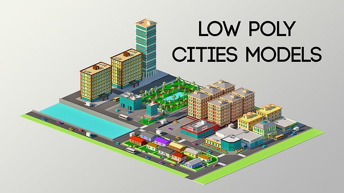 Low Poly City Model - ED Low-poly 3D model