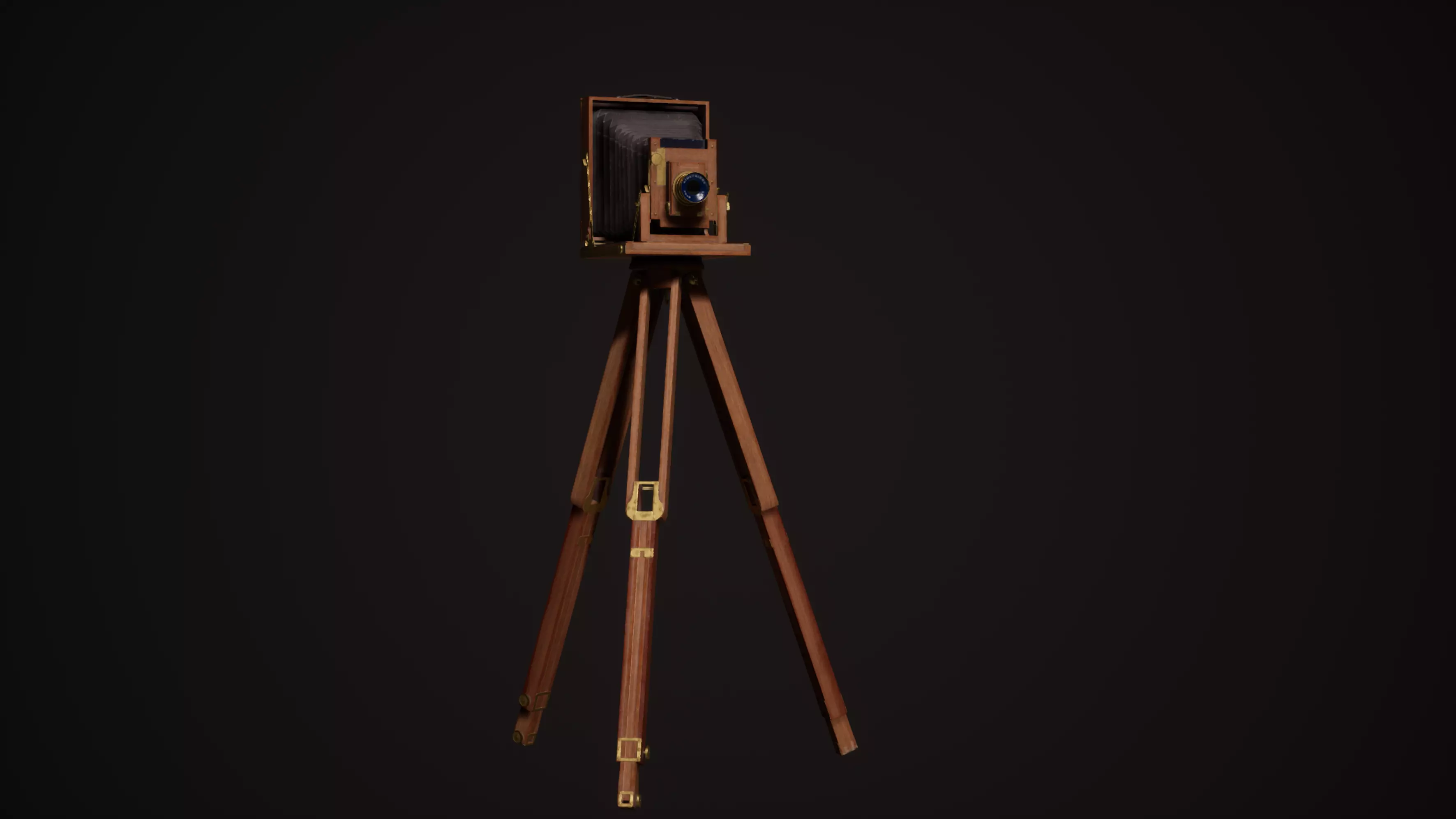 Vintage plate camera Low-poly 3D model