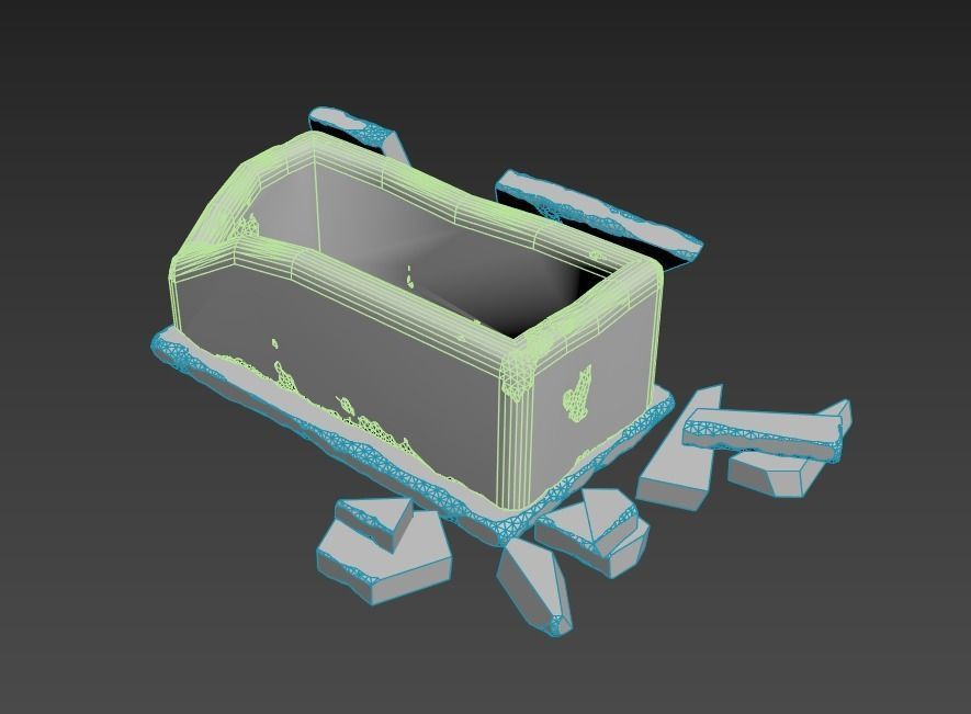 Opened Broken Egyptic Sarcophagus 3D model_9