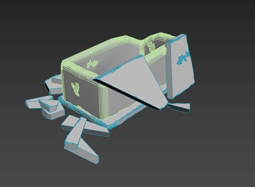 Opened Broken Egyptic Sarcophagus 3D model_8