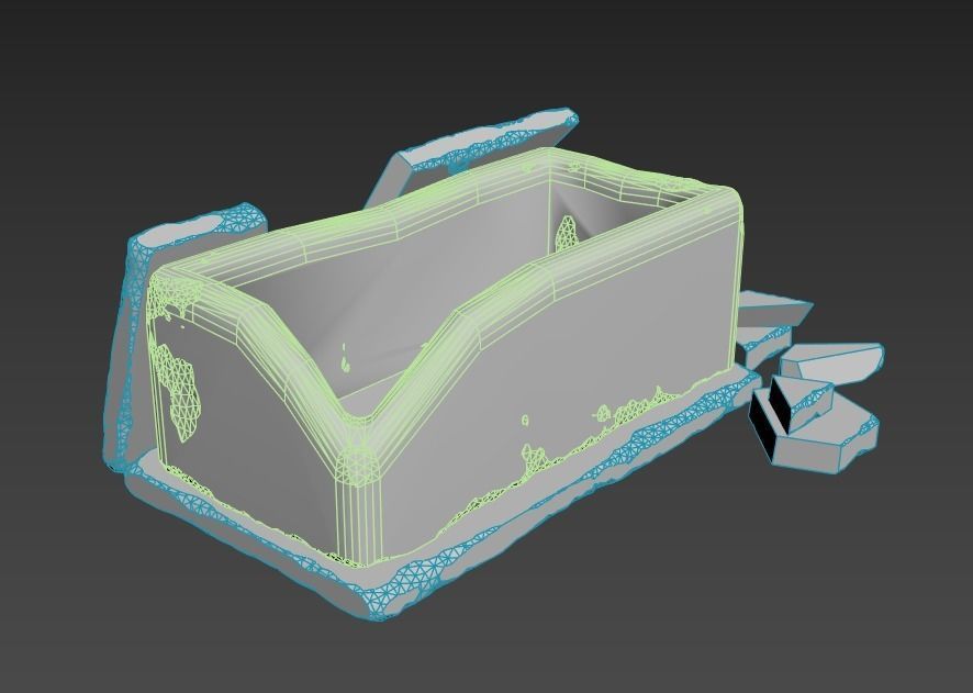 Opened Broken Egyptic Sarcophagus 3D model_7