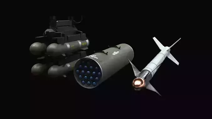 Aircraft Weapons with Marines Textures 3D model