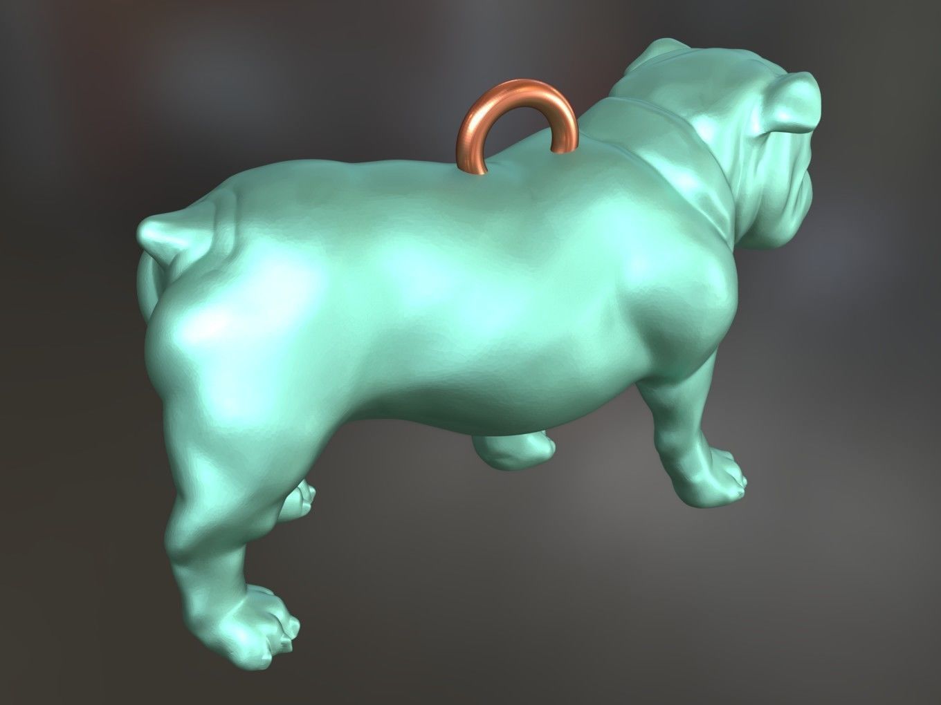 Animal Charm Bulldog 3D print model_4