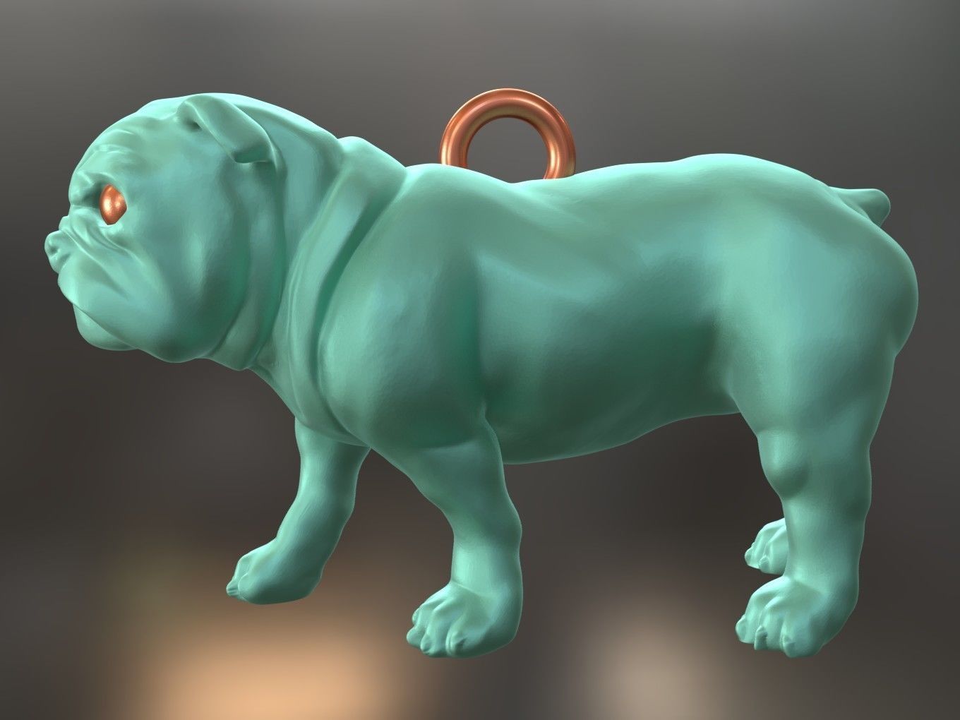 Animal Charm Bulldog 3D print model_1