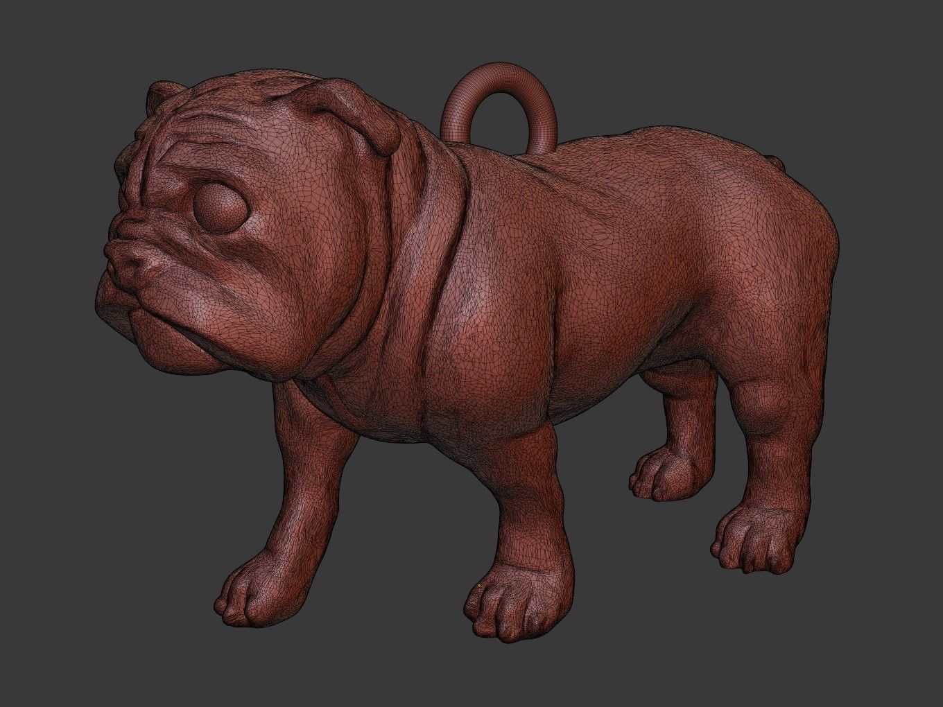 Animal Charm Bulldog 3D print model_12