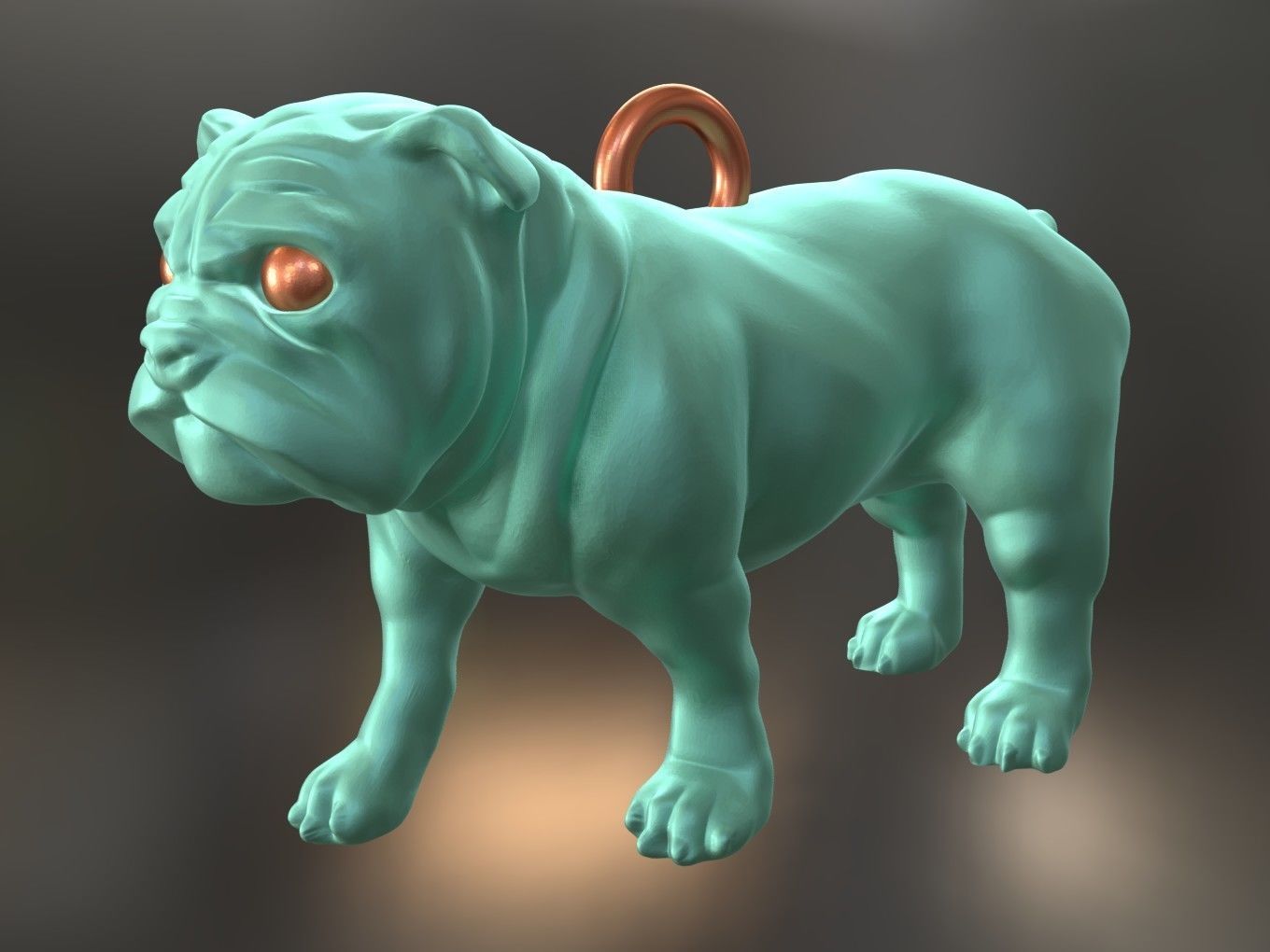Animal Charm Bulldog 3D print model_9