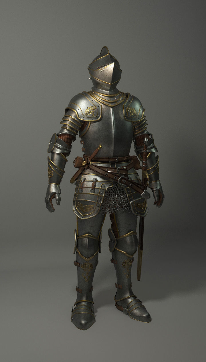 Knight in armor 3D model_1