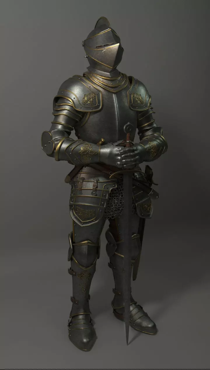 Knight in armor 3D model_0
