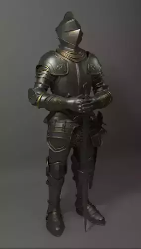 Knight in armor 3D model