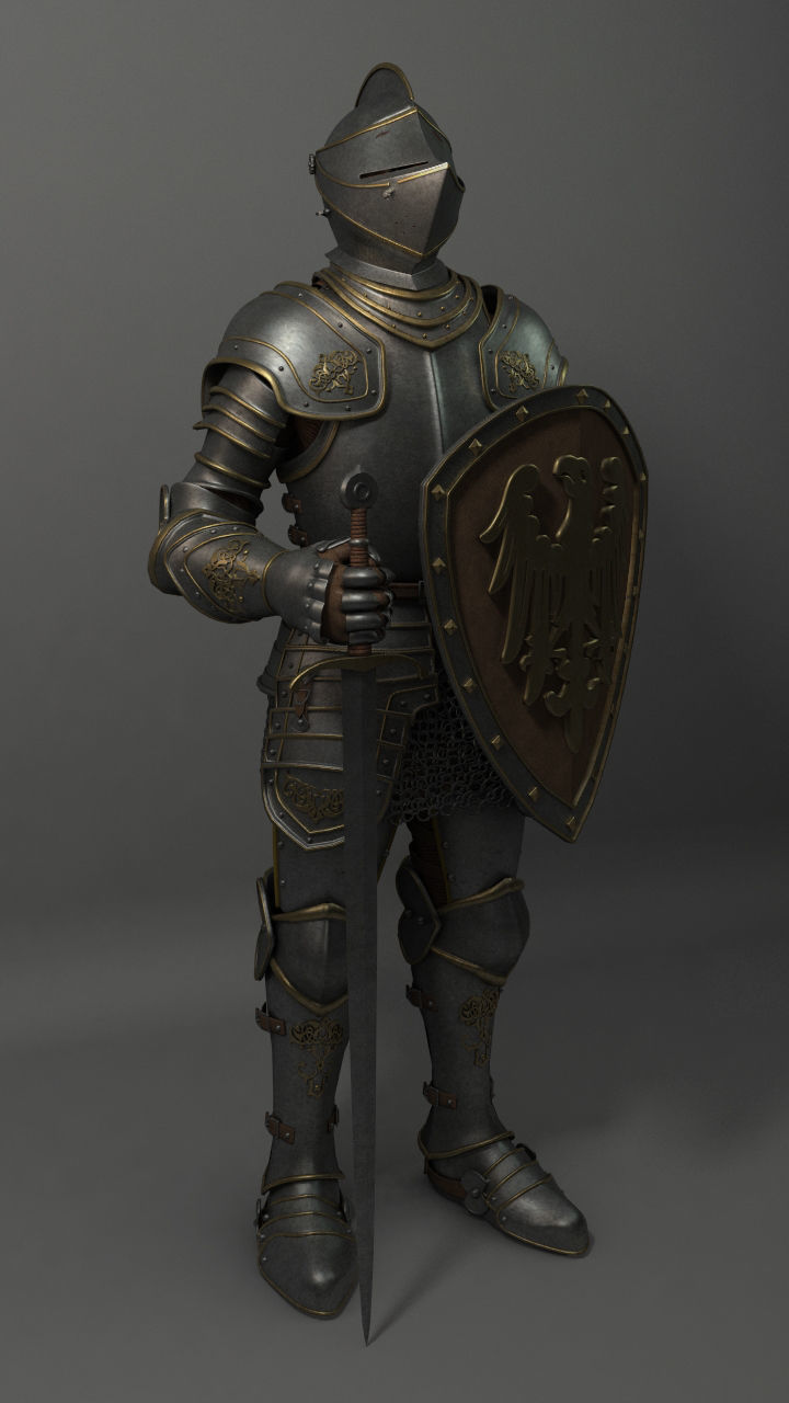 Knight in armor 3D model_3