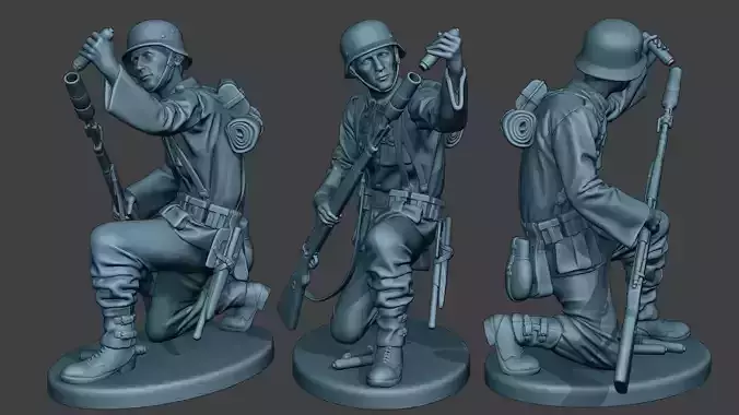 German soldier ww2 Schiessbecher2 G5 3D print model