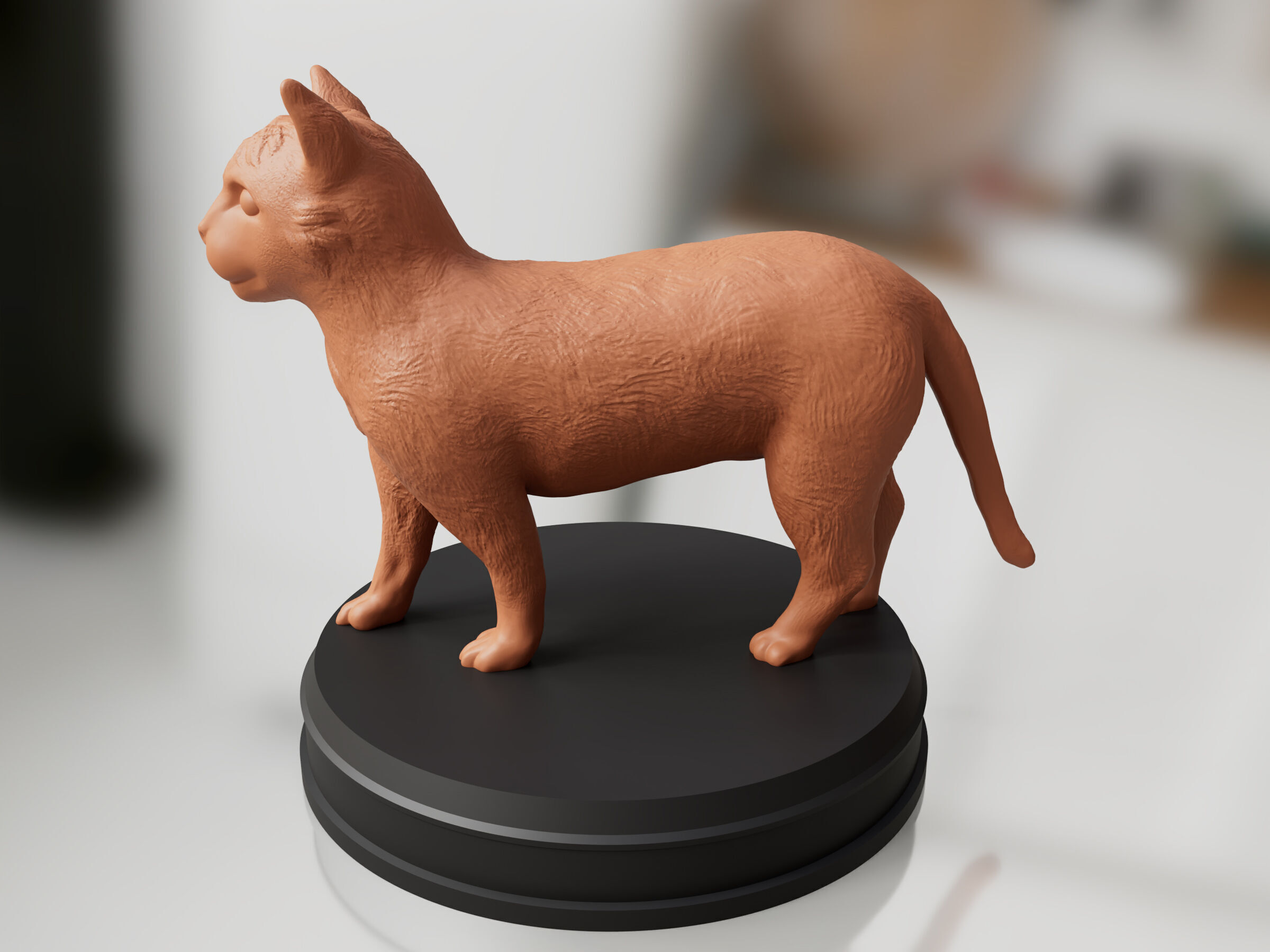 Realistic Cat statue 3D print model_4