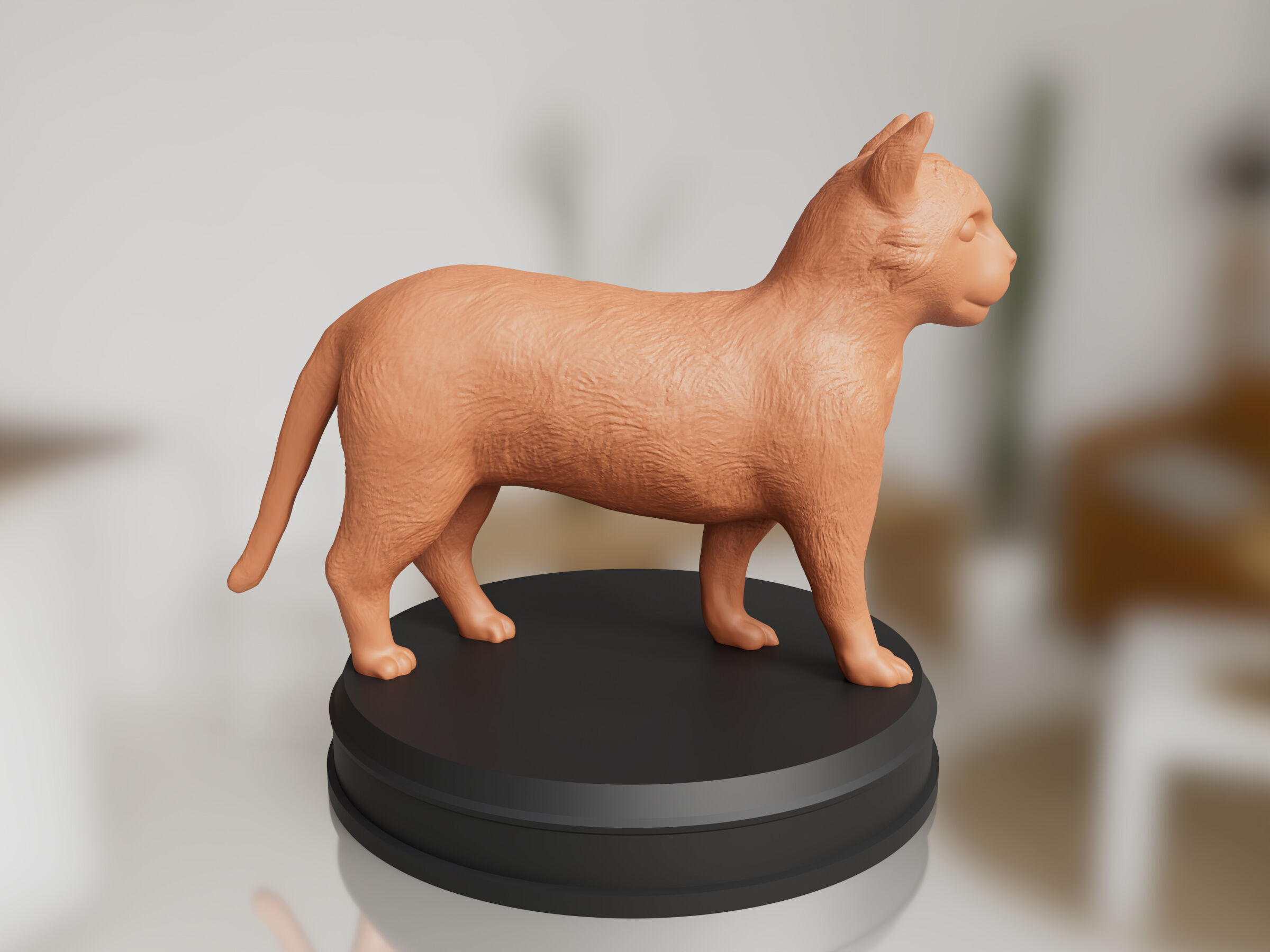 Realistic Cat statue 3D print model_1