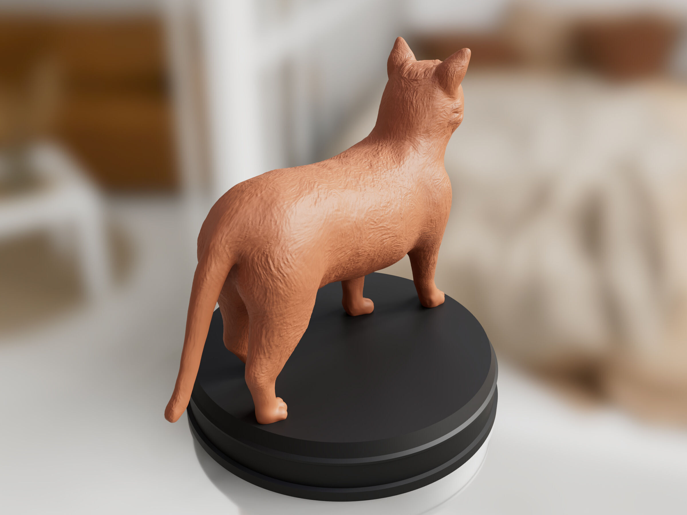 Realistic Cat statue 3D print model_3
