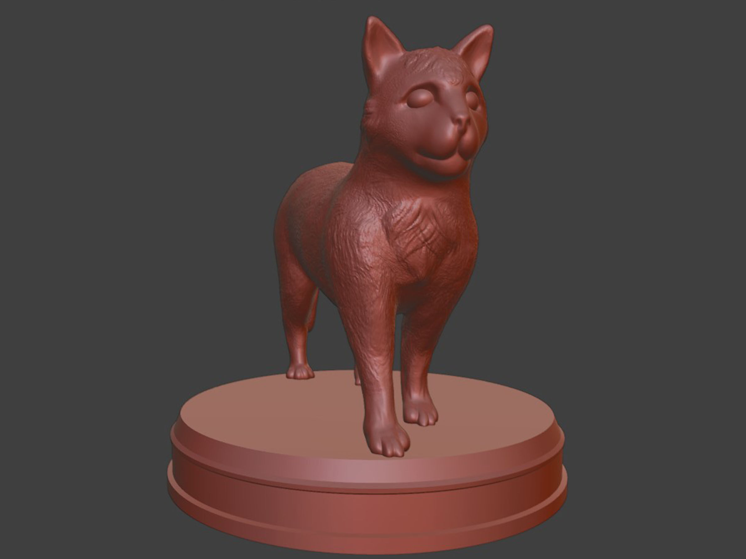Realistic Cat statue 3D print model_7