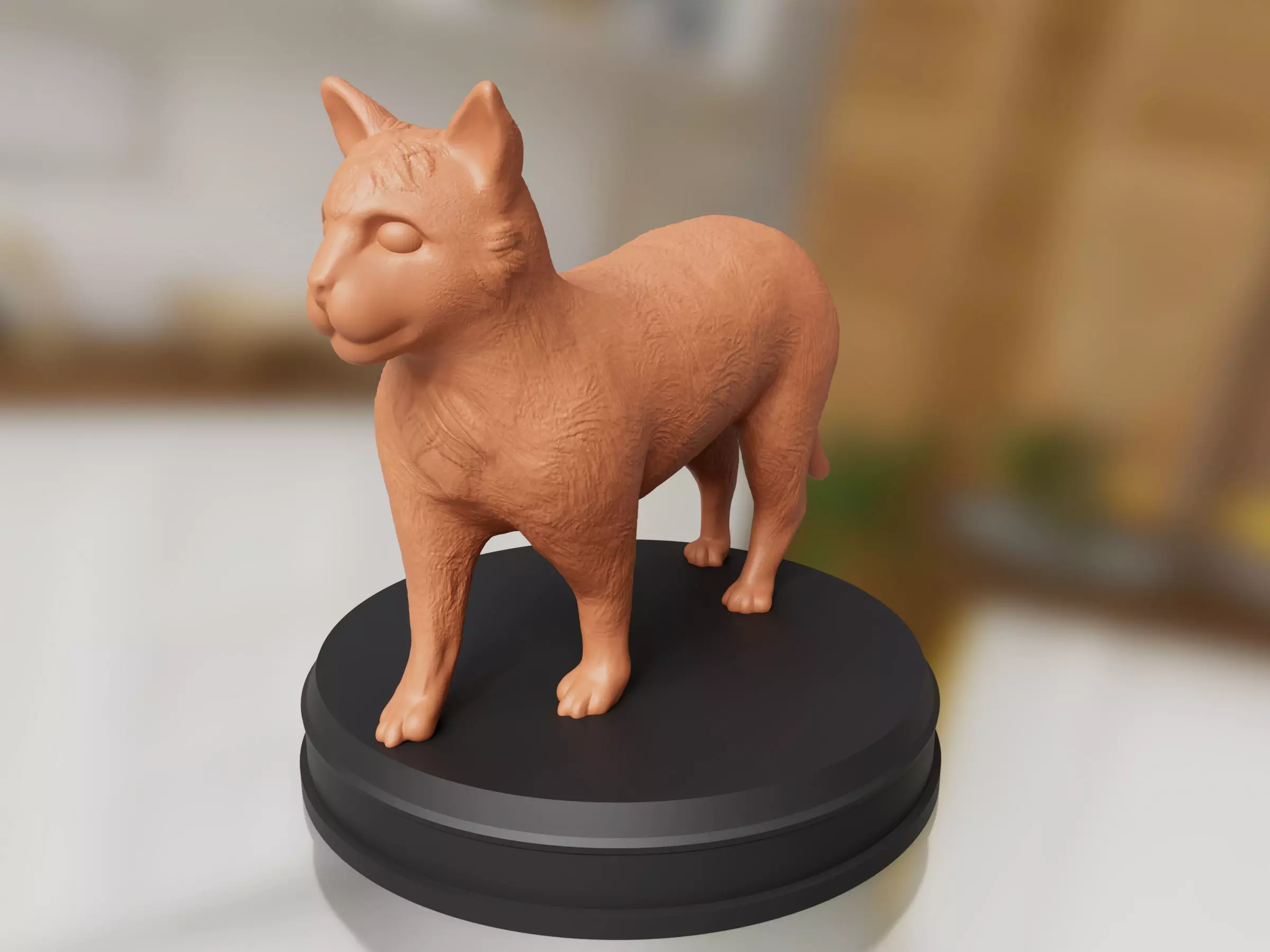Realistic Cat statue 3D print model_0