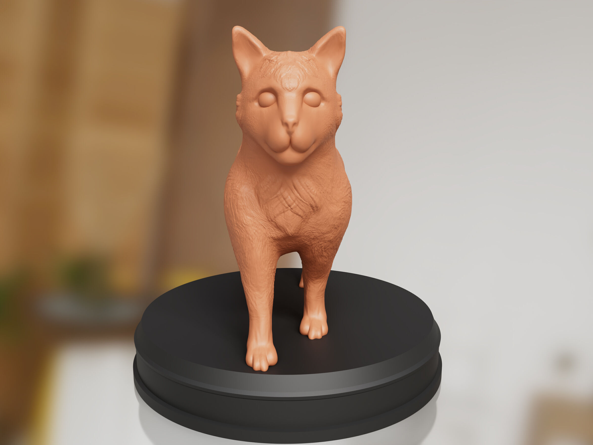 Realistic Cat statue 3D print model_5